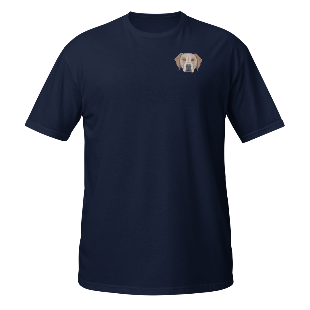 T-shirt chien labrador bleu